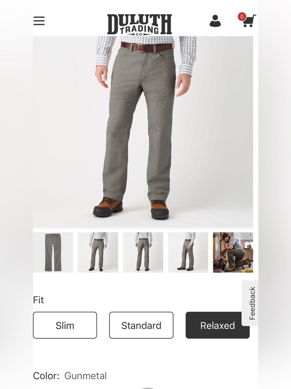 Duluth Trading Co Gunmetal Cool Max Flex Firehouse Relaxed Fit (2 pairs)